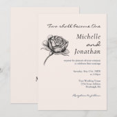 Vintage Einfache Rose Christliche Hochzeit Einladung (Vorne/Hinten)