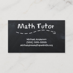 Vintage einfache schwarze weiße Mathe-Lehrer Tafel Visitenkarte