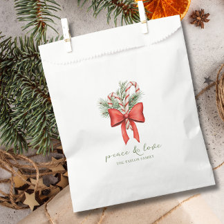 Vintage Einfacher Lebkuchenstab Bogen Frieden Lieb Geschenktütchen