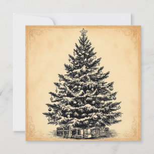 Vintage einfacher Weihnachtsbaum - Elegant trendy Karte
