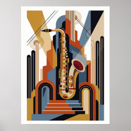 Vintage einfaches Art Deco Jazz Plakat
