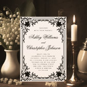 Vintage einfarbige Schwarz-Weiß-Hochzeit Einladung