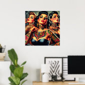 Vintage eingefärbte Girls Poster (Heimbüro)