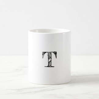 Vintage eingravierte Monogramm Kaffeetasse