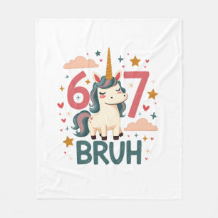 Vintage Einhorn Dab 6. Geburtstag Bruh Süße Pastel Fleecedecke