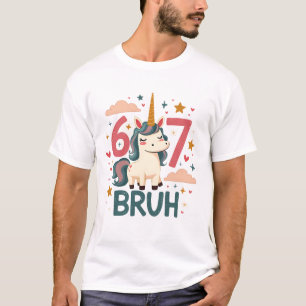 Vintage Einhorn Dab 6. Geburtstag Bruh Süße Pastel T-Shirt