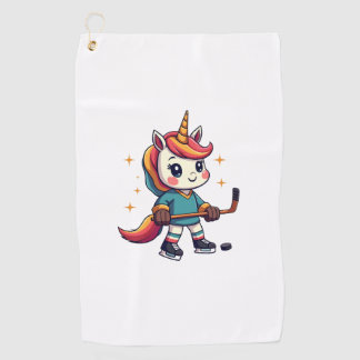 Vintage Einhorn Hockey Cartoon Cute Regenbogen Eis Golfhandtuch