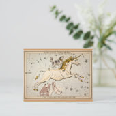 Vintage Einhorn-Star-Sternkonstellation Postkarte (Stehend Vorderseite)