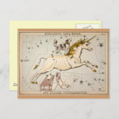 Vintage Einhorn-Star-Sternkonstellation Postkarte (Vorne/Hinten)