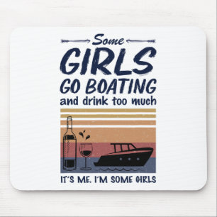 Vintage Einige Mädchen gehen Bootfahren und trinke Mousepad