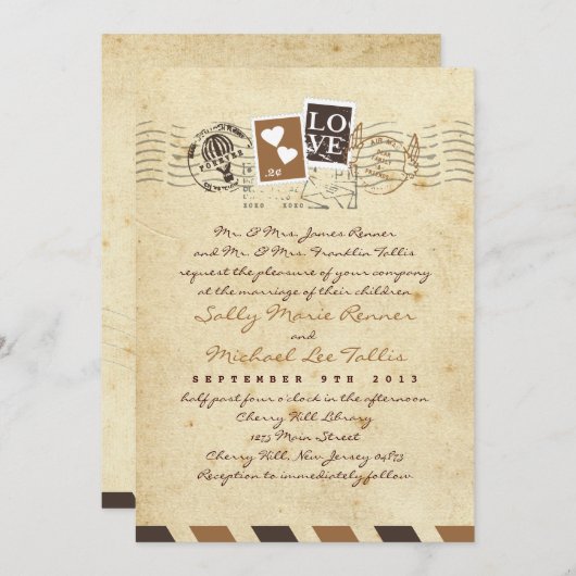 Vintage Einladung (Vorne/Hinten)