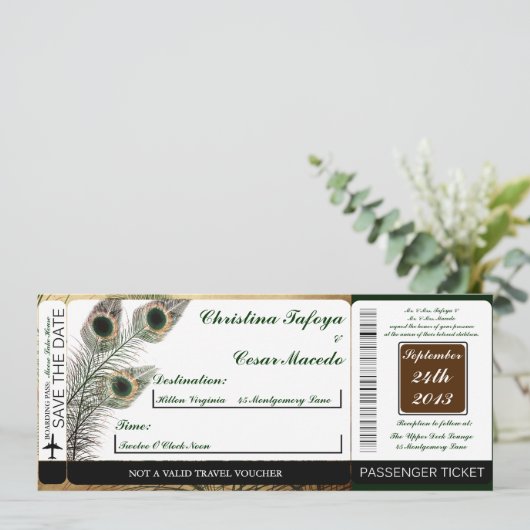 Vintage Einladung (Stehend Vorderseite)