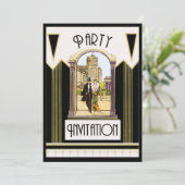 Vintage Einladung (Stehend Vorderseite)