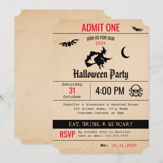 Vintage Einladung (Vorne/Hinten)