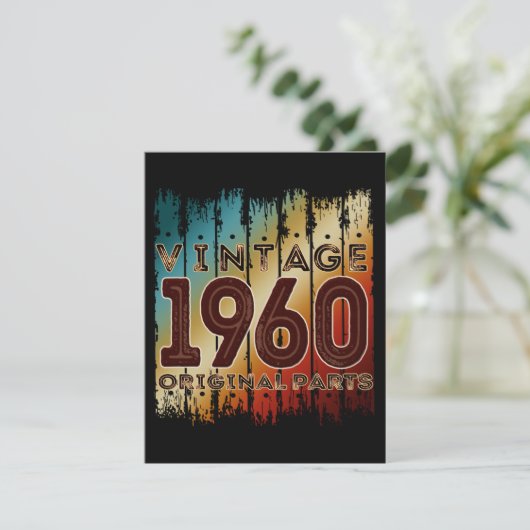 Vintage Einladung 1960 Originalteile (Stehend Vorderseite)