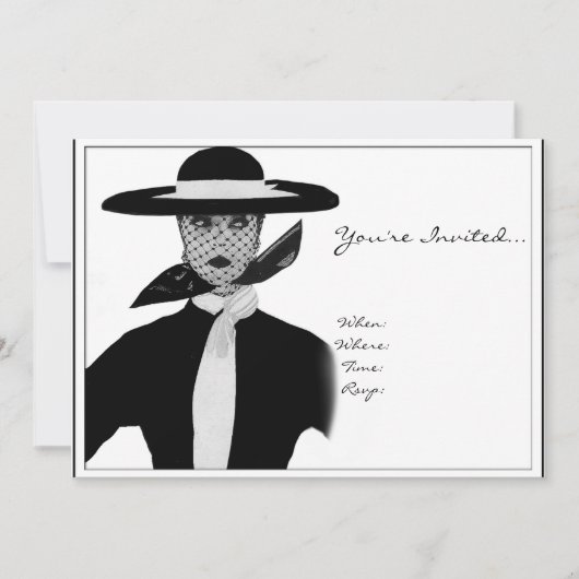 Vintage Einladung der Hohen Gesellschaft (Vorderseite)