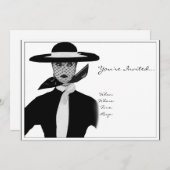 Vintage Einladung der Hohen Gesellschaft (Vorne/Hinten)