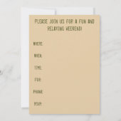 Vintage Einladung der Riverbank-Fischerei (Rückseite)