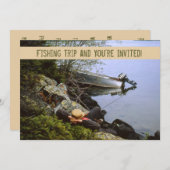 Vintage Einladung der Riverbank-Fischerei (Vorne/Hinten)