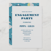 Vintage Einladung des Gemusterten Engagment Party  (Vorne/Hinten)