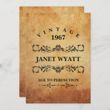 Vintage Einladung jedes Alters zum Geburtstag