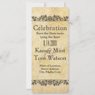 Vintage-Einladung mit aufwendigen Rändern Variatio Save The Date
