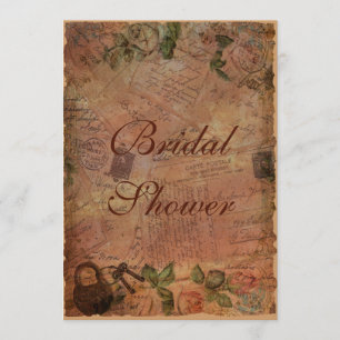 Vintage-Einladung mit Schloss und Schlüsseln Einladung