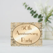 Vintage Einladung Postkarten zum 50-jährigen Jubil (Stehend Vorderseite)