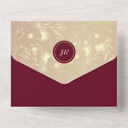 Vintage Einladung von Burgund (Rückseite)