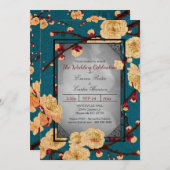 Vintage Einladung von Cherry Blossom zur Hochzeit (Vorne/Hinten)