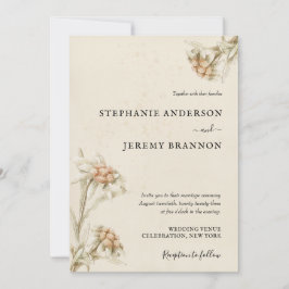 Vintage Einladung von Edelweiß zum Hochzeitsfeiern