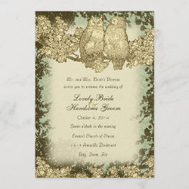 Vintage Einladung von Herrn und Frau Owl