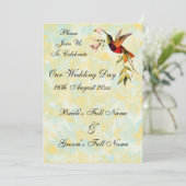 Vintage Einladung von Hummingbird Hochzeit (Stehend Vorderseite)