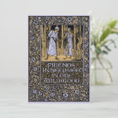 Vintage Einladung von Kelmscott Floral Wedding (Stehend Vorderseite)