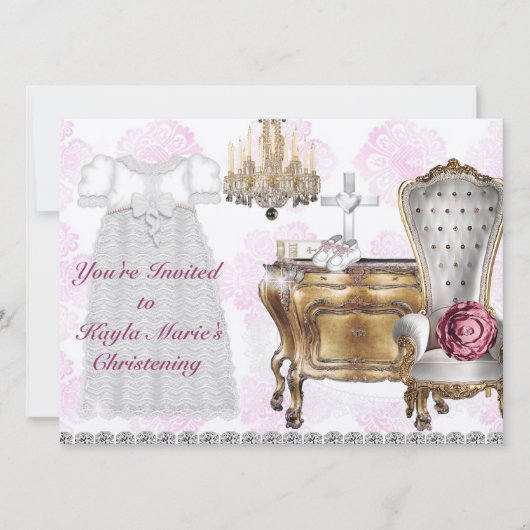 Vintage Einladung von Mädchen (Vorderseite)