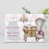 Vintage Einladung von Mädchen (Stehend Vorderseite)