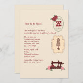 Vintage Einladung von Seamstress (Vorne/Hinten)