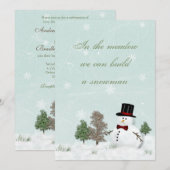 Vintage Einladung von Snowman Winter Hochzeit (Vorne/Hinten)