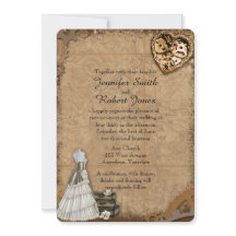 Vintage Einladung von Steampunk Bride Hochzeit