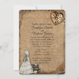 Vintage Einladung von Steampunk Bride Hochzeit