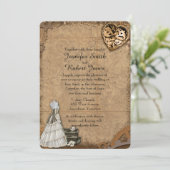 Vintage Einladung von Steampunk Bride Hochzeit (Stehend Vorderseite)