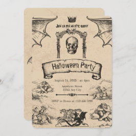 Vintage Einladung zu Halloween: Spooky Elegance
