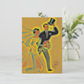 Vintage Einladung zum 50. Goldenen Jubiläum (Stehend Vorderseite)