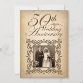 Vintage Einladung zum 50. Hochzeitstag (Vorderseite)