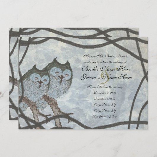 Vintage Einladung zum Hochzeitsfeiern (Vorne/Hinten)