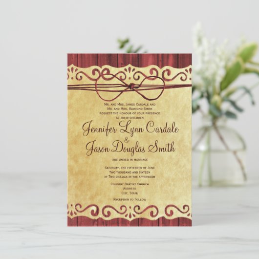 Vintage Einladung zum Hochzeitsfeiern (Stehend Vorderseite)