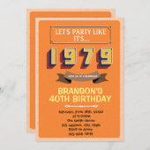 Vintage Einladung zum Party 1979 (Vorne/Hinten)