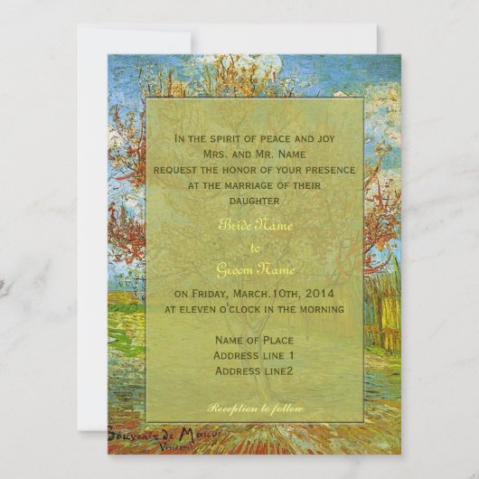 Vintage Einladung zur Blumenhochzeit (Vorderseite)