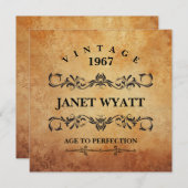 Vintage Einladung zur Geburtstagsfeier (Vorne/Hinten)