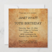 Vintage Einladung zur Geburtstagsfeier (Rückseite)